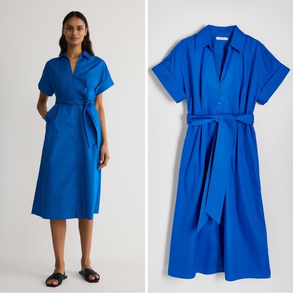 Reserved Blue Midi Shirt Dress - Picture 1 of 6